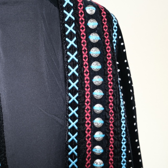 DODO BAR OR Siya Embellished Velvet Glitter Kimono - Picture 4 of 8